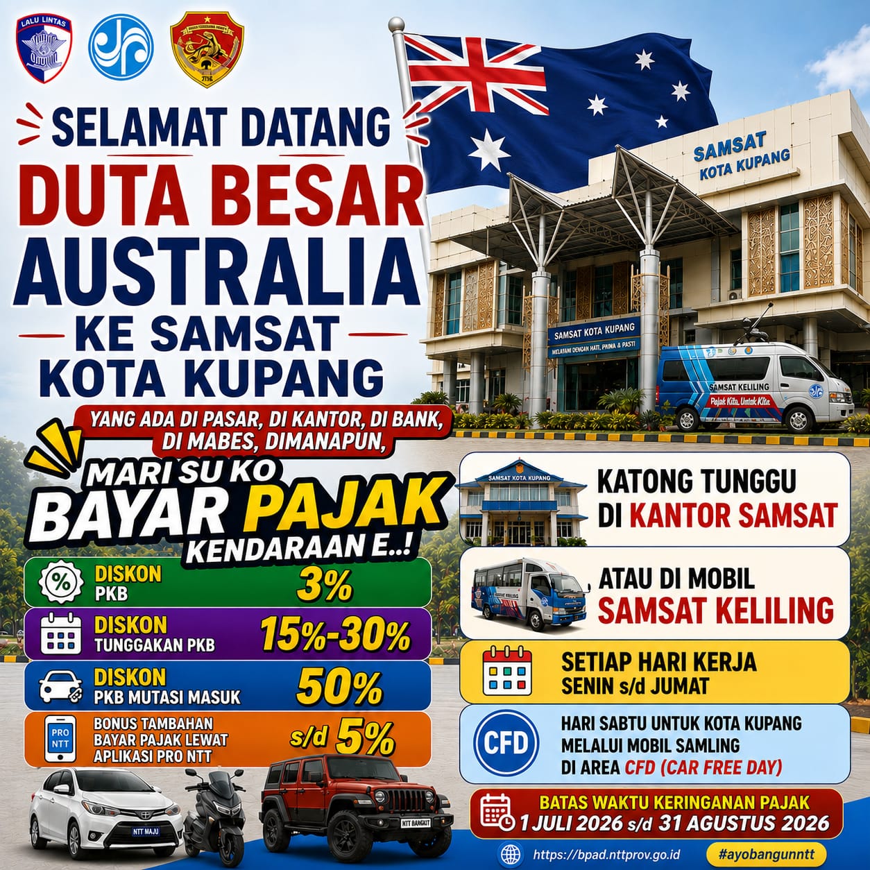 kunjungan Duta Besar Australia ke Samsat Kota Kupang